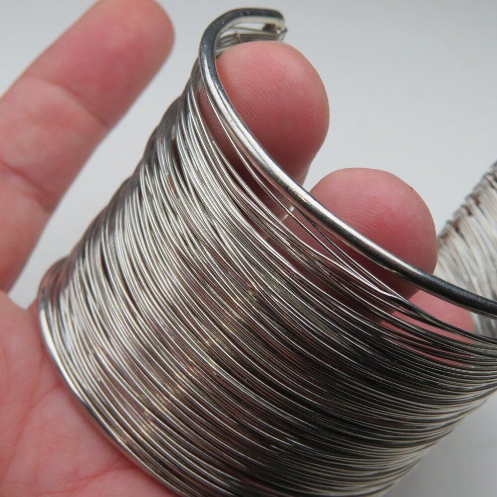 Silver Hand made wired massive Bangle Br.